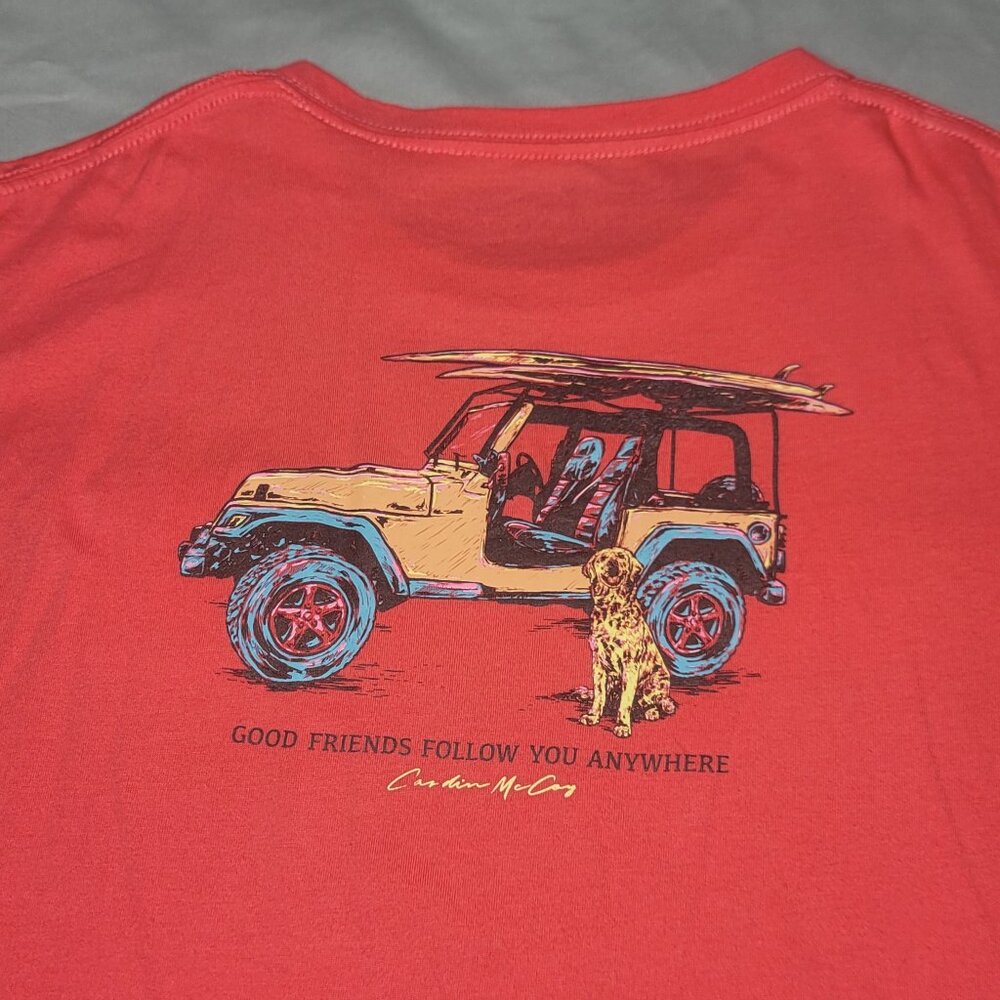 Cardin McCoy Coral Tshirt (Size L) 'Good Friends Follow You Anywhere' w/pocket
